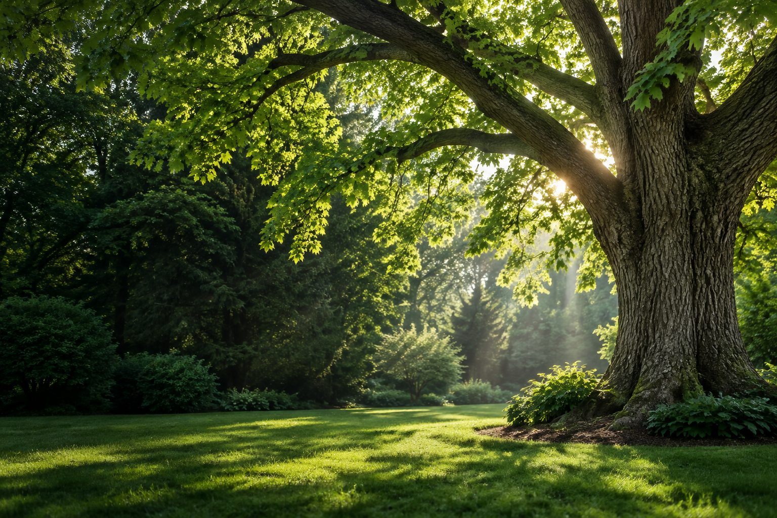 Illustrative mature tree and green canopy, not an actual project or location